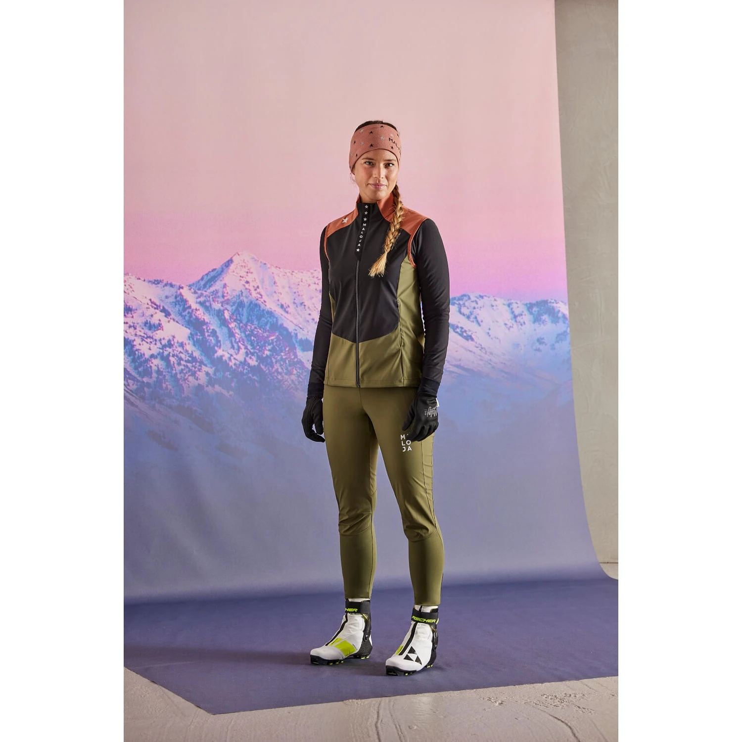 Maloja GrünfinkM. Nordic Hybrid Dames Softshell Vest - Deep Sunset Multi 8688 3 Maloja GrünfinkM. Nordic Hybrid Dames Softshell Vest - Deep Sunset Multi 8688 - Afbeelding 3