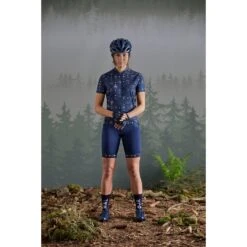 Maloja RubinieM. AOP 1/2 Fietsshirt Met Korte Mouwen Dames - Salvia Woodpieces 8517 -Maloja maloja rubiniem 954281