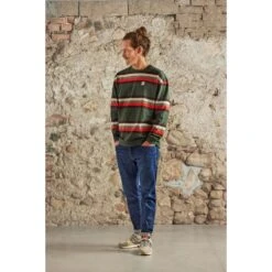Maloja TschirgantM. Heavy Cotton Shirt Met Lange Mouwen - Deep Forest Stripe 8797 -Maloja maloja tschirgantm 1532589 1